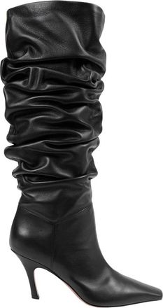 Amina Muaddi Jamie Slouch Boot 80 - Dames - Schoenen - Zwart - Maat: 40 EU Leer