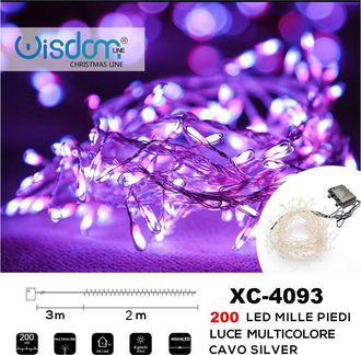 Trade Shop Trade Shop - Catena 200 Led Mille Piedi Effetto Ramo Luce Multicolore A Batteria Xc-4093
