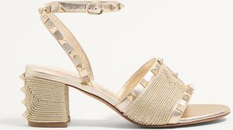 Valentino Garavani Rockstud Sandal In Laminated Nappa With Cornely Embroidery 60Mm Wo