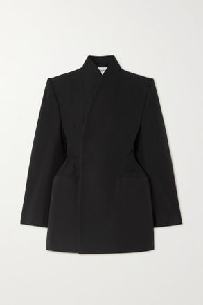 Balenciaga Giacca In Gabardine Di Lana Hourglass - Nero