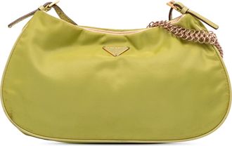 Prada Pre-owned Womens Nylon Chain Strap Bag - Green Textile - One Size