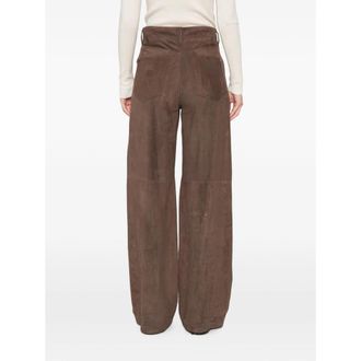 Brunello Cucinelli Suede Wide-leg Trousers