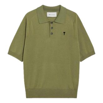 Ami Collar Short Sleeve Knitwear Olive HPL438-KN0039-A091
