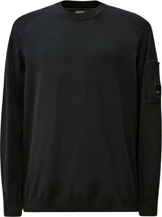 C.P. Company Chenille Katoenen Crewneck Knit - Heren - Ronde hals truien - Blauw - L - Katoen - Truien & Vesten