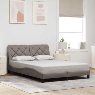 vidaXL Cama Sin Colch&oacute;n Tela Gris Taupe 140x190 Cm Vidaxl