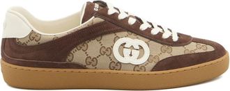 Gucci Logo-plaque Leather-panel Sneakers