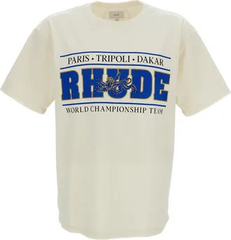 Rhude Oversized Crew Neck T-Shirt with RHUDE Chrono Graphic
