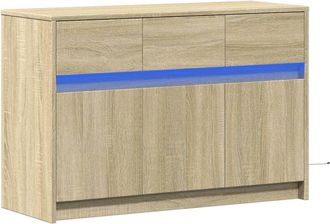 vidaXL Vidaxl - tv Cabinet with led Sonoma Oak 91x34x61 cm Engineered Wood