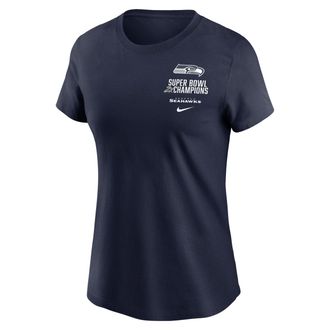 Nike Seattle Seahawks Super Bowl LX Champions Multi Ring Nike Womens NFL T-Shirt in Blue | NKAF41S78X-DSH