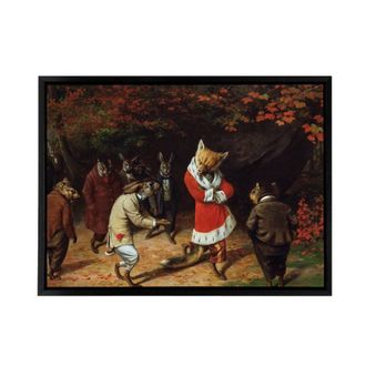 Artery8 Holbrook Beard His Majesty Receives Fox Framed Canvas Wall Art Print | Size: W24 x H32