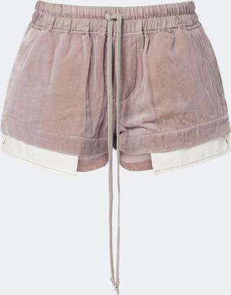 Rick Owens Fog velvet shorts
