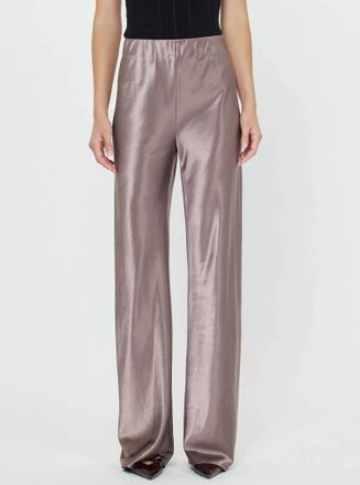 Current Air Satin Bias Wide Leg Pants In Mauve