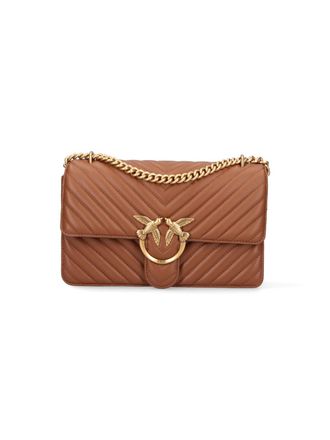 Pinko Structured Brown Handbag With Versatile Carrying Options