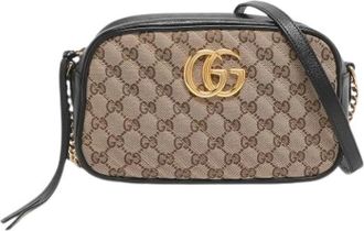 Gucci Pre-owned Cross Body Bags, female, Brown, Size: ONE SIZE Pre-owned Canvas Cross Body Bag