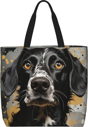 Generic Polka Dots And Dogs Tote Bag Durable Handbag Waterproof Tote Bags For Ladies Casual Work