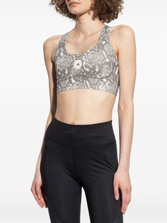 adidas by Stella McCartney Snake-Print Sports Bra - grey