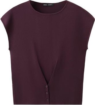 Mango Short Sleeve Sweater in Burgundy at Nordstrom, Size X-Small