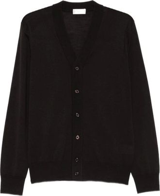 Paolo Pecora Cardigan met knopen - Heren - Truien - Bruin - Maat: M Zijde