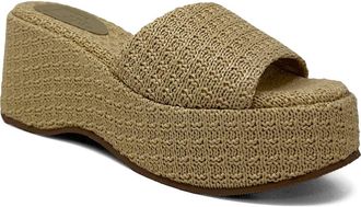 Shushop Ivy Platform Slide Sandal in Natural Woven at Nordstrom, Size 6.5