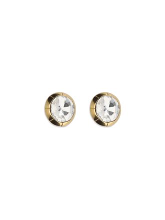 Alessandra Rich Crystal-Embellished Round Earrings - Gold