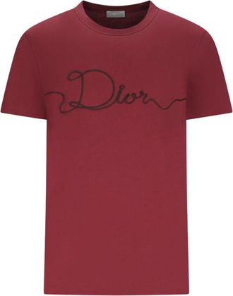 Dior T-Shirt 68cm met lintborduurwerk - Heren - T-shirts - Rood - M - Tops