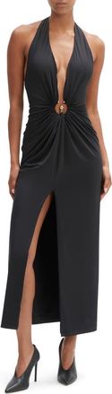 Bardot Alma Plunge Neck Dress in Black at Nordstrom, Size X-Large