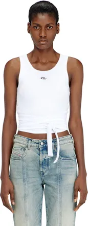 Diesel Crop top with wrap-around laces - T-Shirts - Woman - White