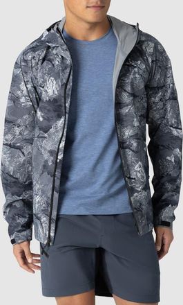 Outdoor Research Stratoburst Packable Rain Jacket in Black Baker Print at Nordstrom, Size Xx-Large R