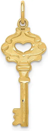 Diamond2Deal 14k Yellow Gold Polished Fancy Edge Key Charm