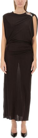 Lanvin Brown Round Neck Maxi Dress