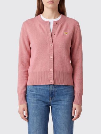 Maison Kitsun&eacute; Cardigan in lana merino con patch logo Chillax Fox