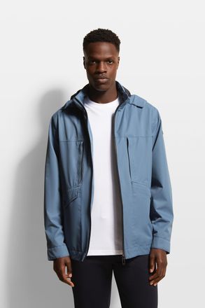 Bugatti Kurzjacke BUGATTI, Herren, Gr. 50, blau (hellblau), 100% Polyester, regular fit, Manschette, Jacken Kurzjacke, mit abnehmbarer Kapuze