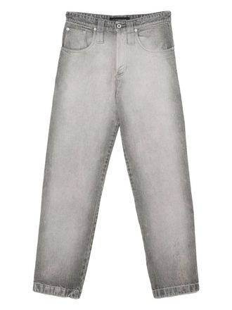 Federico Cina Loose Fit Bleached Jeans With Embroidered Grape Logo