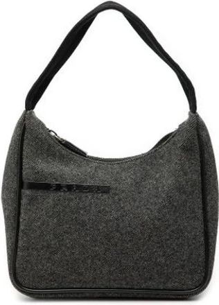 Prada Pre-owned Wollen Schoudertas - Dames - Vintage Schoudertas - Grijs - ONE Size - Wol - Vintage
