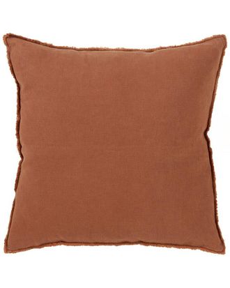 Saro Lifestyle Fringed Linen Down-Filled Pillow