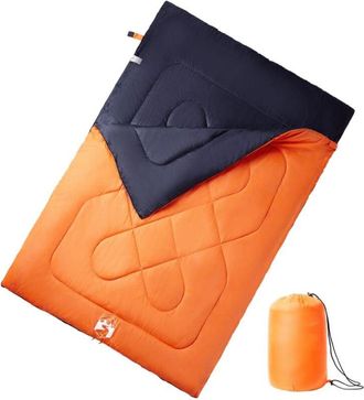 vidaXL Saco De Dormir Doble Y Almohadas Camping Adultos 3-4 Estaciones Vidaxl