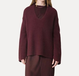 Forte_Forte Wool And Cashmere Knit Sweater In Bordeaux