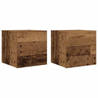 vidaXL Vidaxl - Muebles De Pared Para Tv 2 Uds Madera Envejecida 30,5x30x30 Cm