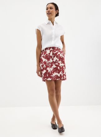 Contemporaine Womens Ruby garden pure linen skort