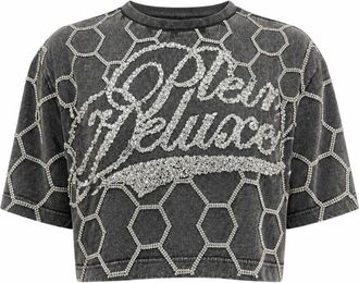 Philipp Plein T-shirt Ronde Hals SS Crystal - Dames - T-shirts - Zwart - S - Katoen - Tops