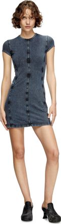 Diesel Mini dress in denim-look jersey - Dresses - Woman - Blue