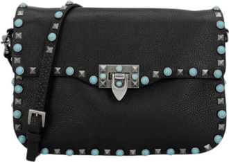 Valentino Pre-owned Rockstud Schoudertas - Dames - Vintage Schoudertas - Zwart - ONE Size - Leer - Vintage