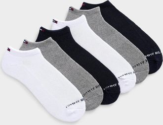 Tommy Hilfiger Mens Mini-logo solid socks 6-pack