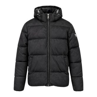 Guess Suede Puffa Jas - Heren - Jassen - Zwart - Maat: XL Su&egrave;de