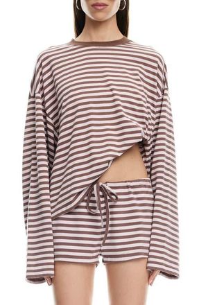 Lioness Bloom Stripe Top in Chocolate Blush at Nordstrom, Size X-Large
