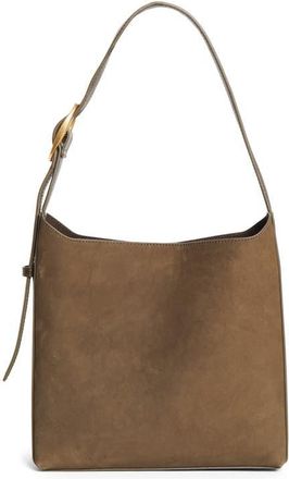 Reiss Greta Suede & Leather Shoulder Bag in Khaki at Nordstrom
