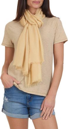 Bruno Magli Solid Fringe Scarf in Light Camel at Nordstrom Rack