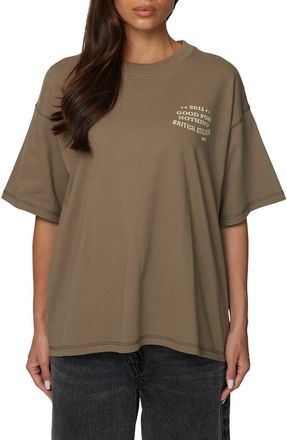 Good For Nothing Oversized Stamp T-Shirt in Brown at Nordstrom, Size X-Large Uk