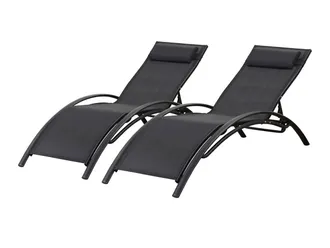 Habitat et Jardin Set Di 2 Lettini Prendisole Beauty phoenix In Alluminio Nero