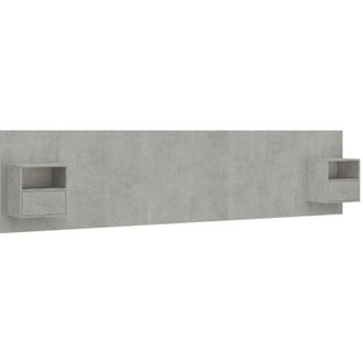 vidaXL Bed Headboard with Cabinets Concrete Grey Engineered Wood Vidaxl